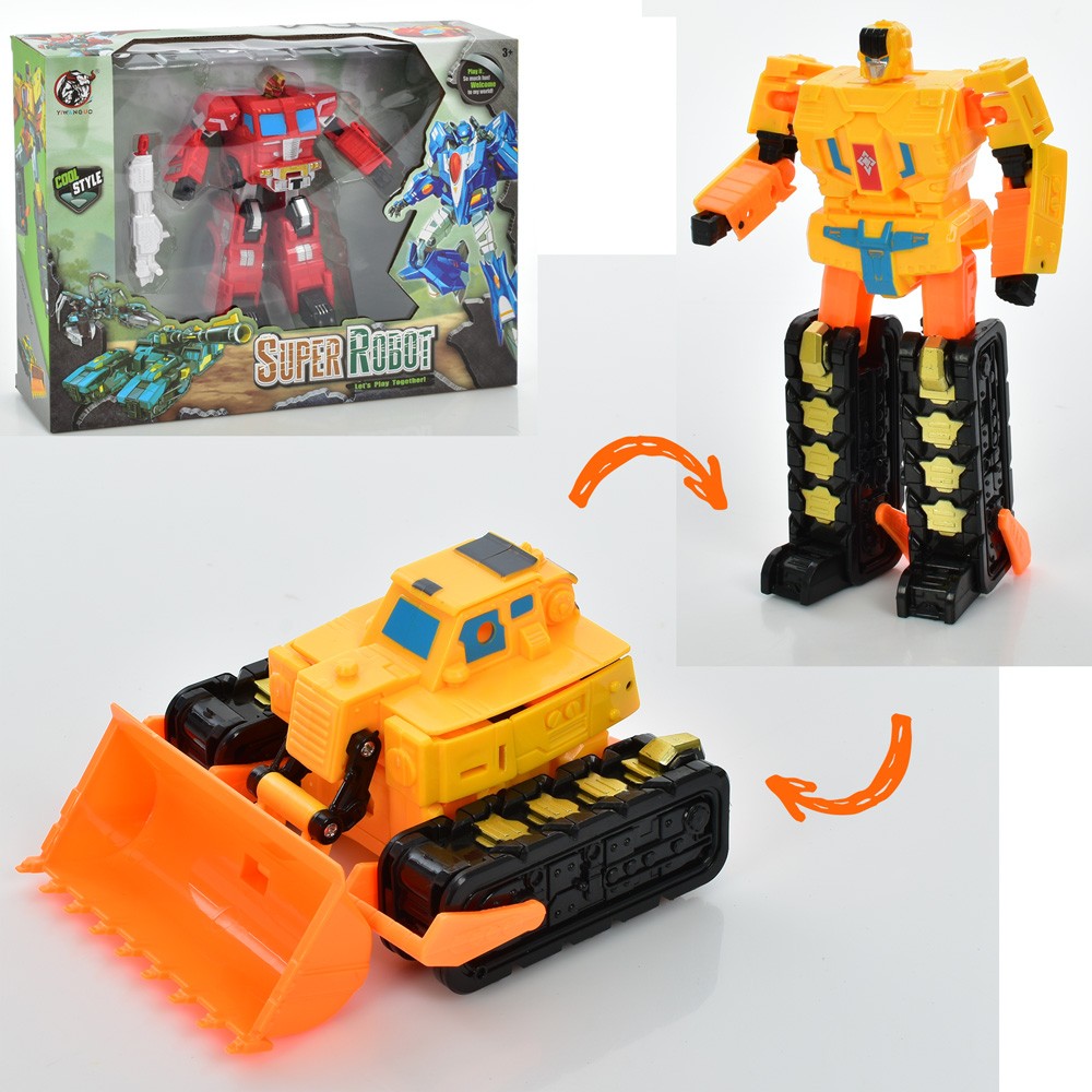 Трансформер 373-3-4 (24шт) робот + транспорт, 2 види (будтехніка / пожежна), у кор-ці, 33-24-7см (шт.)