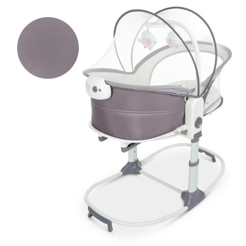 Люлька-качалка 8038 (3шт) 6в1, льон, музика, регулювання по висоті, рожевий (шт.)