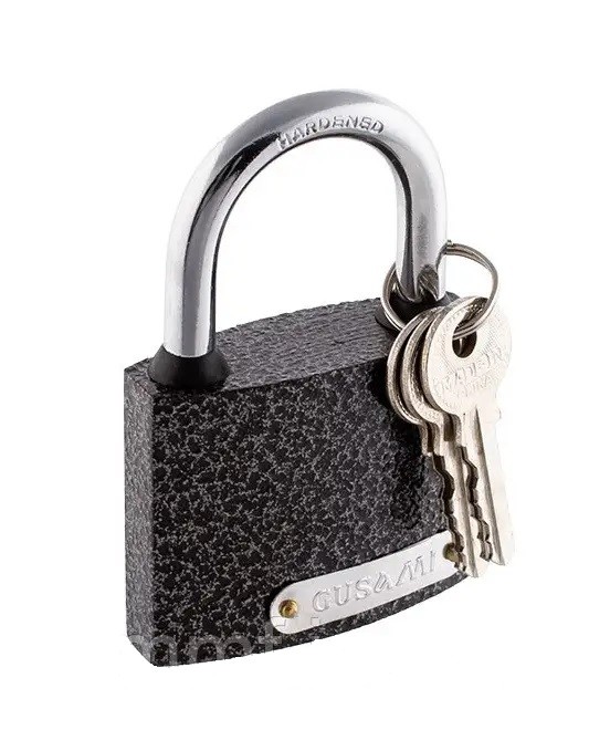 Замок №MG-63 (GM-01-63) навісний з 3 ключами. GUSAMI  63мм 6шт в уп. (60) (шт.)