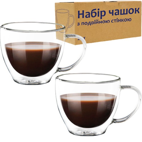 202-8 Набір чашок 2шт з подвійною стінкою 220мл 202-8 (шт.)