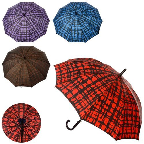 Парасолька MK 4576 (60шт) довжина84см,тростина76см,діам.101см,спиця57см, тканина,4 кольори, у кульку (шт.)