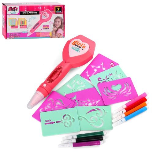 Косметика MBK-382Y (36шт) тату, апарат для малювання, маркери,трафарет,на бат.21,5-12-6,5см (шт.)