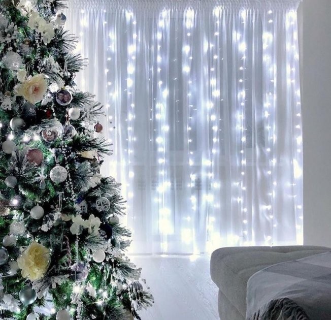Xmas гірлянд (Водоспад 3M*2M) 360LED W-3 Біла 12PCS (20) 7275 (шт.)