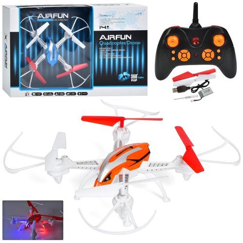 Квадрокоптер AF962 (6шт) р/к 2,4 G, акум, USB заряд, 33см, світло, дод. лопаті, 2 кольори, в коробці (шт.)