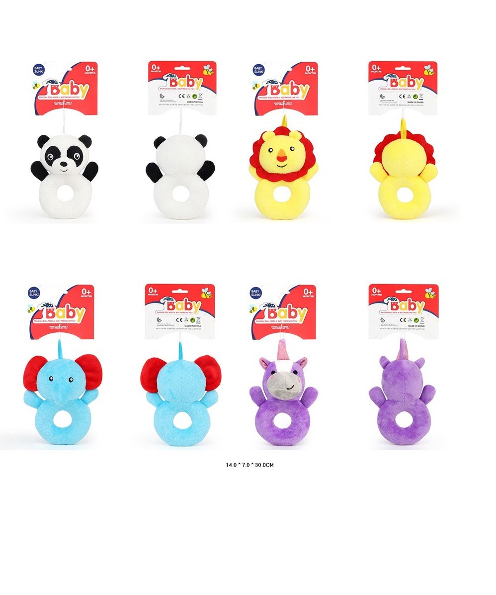 Брязкальце м'яке арт. 1834-1/2/3/4 (168шт) 4види мікс, звук, планшет.– 14*7*30см (шт.)