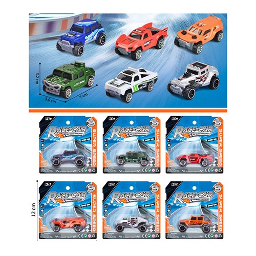 Машина 628-7 (192шт) 7см, 6 видів, на листі, 12-12-3,5см (шт.)