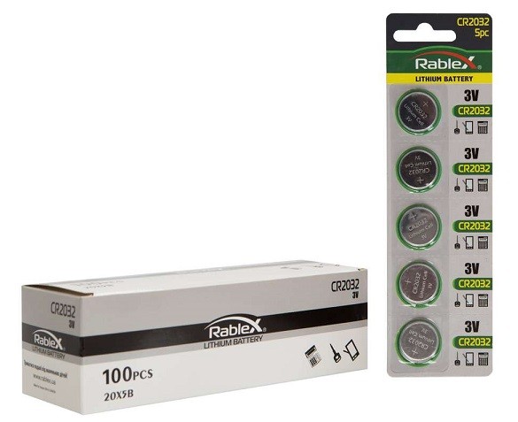 Rablex CR2032 3 V blister card/5 pcs/100/2000/ (шт.)