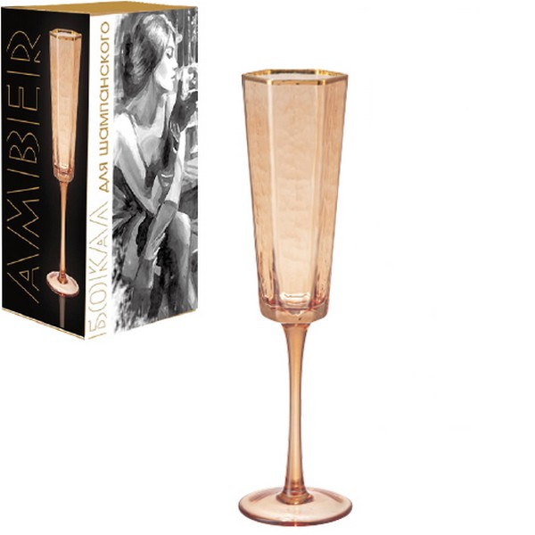 7051-13 Келих для шампанського "Amber" 140мл (ціна за набір 4 шт) 7051-13 (шт.)