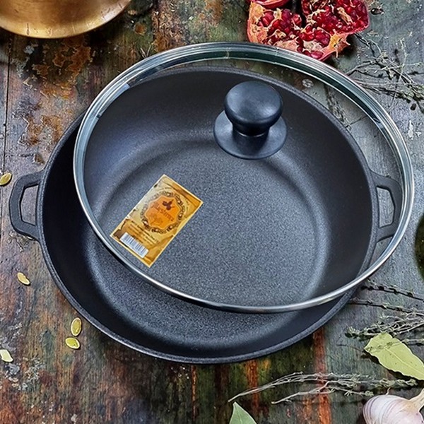 Т104С3 Жаровня чавунна 28*6см зі скляною кришкою Т104С3 (шт.)