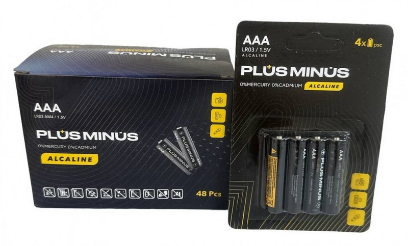 Батарейка LR03 Plus minus в 4шт на блістері ALKALINE POWER №BPM-4LR03 (960) (шт.)