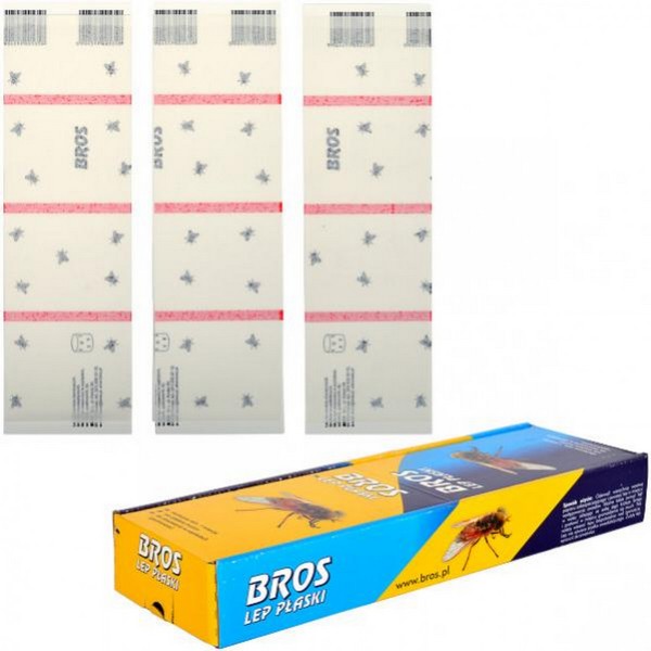 Липка стрічка від мух №1 Bross плоска (Le Plaski) (1000/100) ціна за упаковку 100шт (шт.)