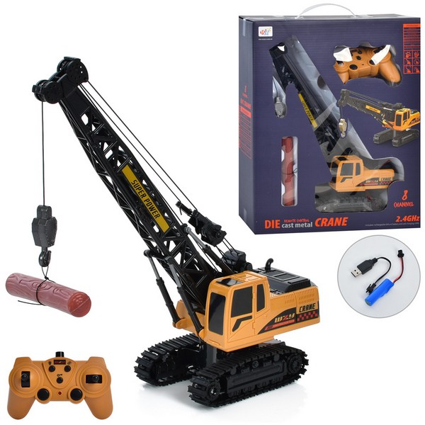 Кран 690-A1 (6шт) р/в 2.4G, акум, USB зарядка, звук, світло, рухомі деталі, опускає / піднімає ванта (шт.)