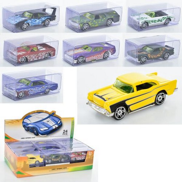 Машина 8851D (144шт) 7,5см, метал, мікс кольорів (мікс видів), 24шт в дисплеї, 25,5-15-6,5см (шт.)