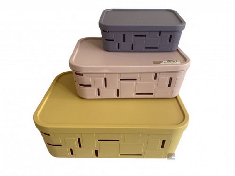 Кошик №887 для зберігання з кришкою пл. прямокут. (43*31*14,5)см 4кол (24) (шт.)