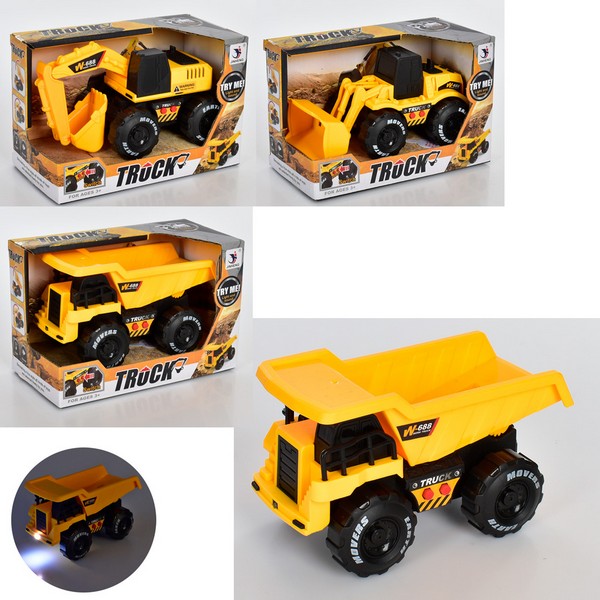 Будтехніка 1188-86-88-89 (48шт) звук, світло, 3 види (від 15см), бат(табл), в кор-ці, 17,5-11,5-9см (шт.)