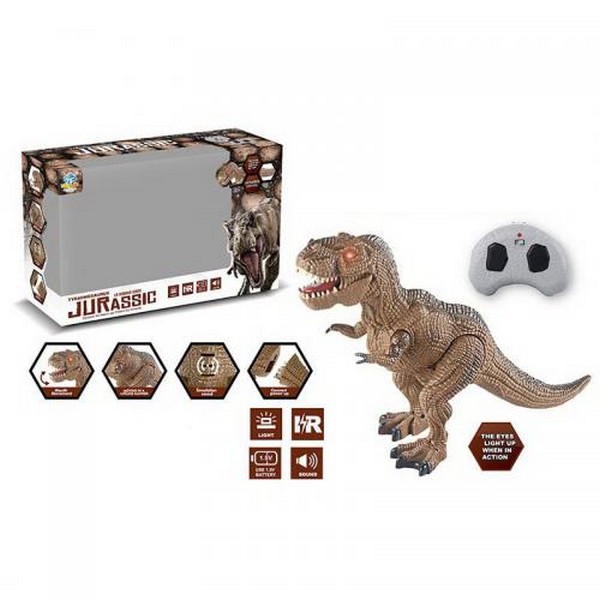 Динозавр 6670 (12шт) 28см, Д/К (ІЧ), звук, світло, ходить, на бат-ці, в кор-ці, 33-21-10см (шт.)