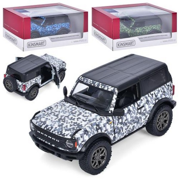 Модель джип FORD BRONCO CAMO-EDITION (Hard Top) (2022) 5" KT5445WB  метал.інерц.відкр.дв.3кол.кор./9 (шт.)