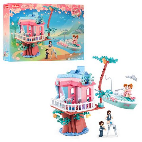 Конструктор SLUBAN M38-B0771 (12шт) будинок, катер, фігурки, 417дет, в кор-ці, 42,5-33,5-7см (шт.)