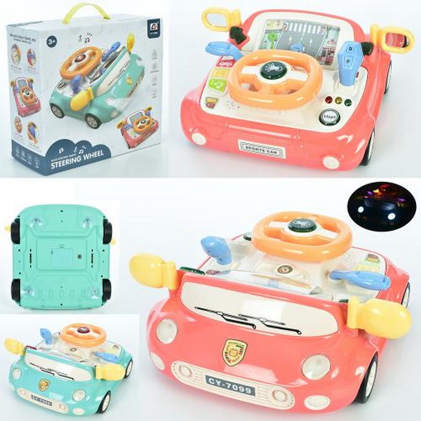 Автотренажер CY-7099B (9шт) 28-30-12,5см, кермо, музика, звук(англ), світло, рухливий екран, 2 кольо (шт.)