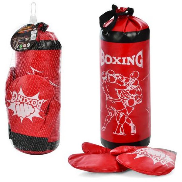 Боксерський набір MR 0855 (48шт) груша32см,наповнювач-текстиль,2 рукавиці 19см, сітка,32-11-11см (шт.)