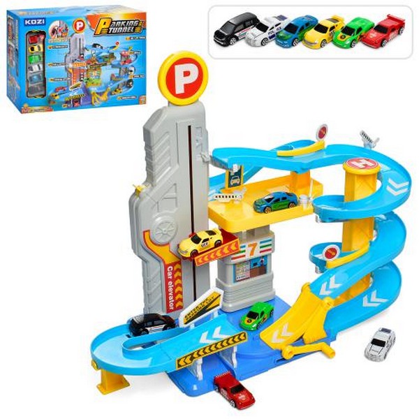 Гараж QL905 (8шт) ліфт, машинки 6шт, 7см, муз, світ, бат, кор, 51-35,5-14см (шт.)