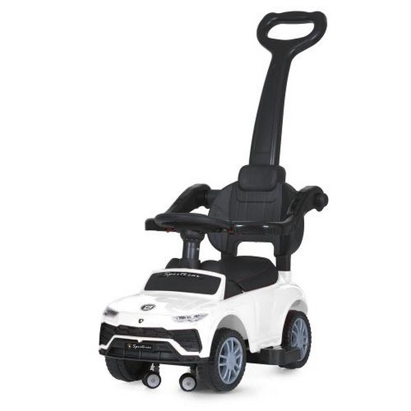 Каталка-толокар M 5044L-1 (1шт) батьк.ручка, музика, світло, шкірян.сидіння, білий (шт.)