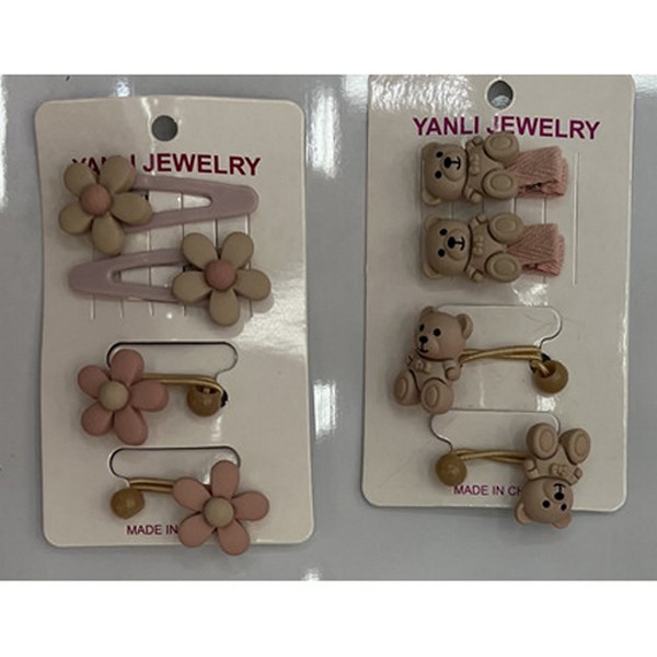 Аксесуари для волосся 4пр/наб (2резинки, 2шпильки) WW02535 (1200наб) тільки уп. 12 наборів (шт.)