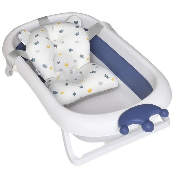 Ванночка ME 1105 CROWN Deep Blue (1шт) дитяча, з вкладишем, силікон, складана, 84-50-23см, синiй (шт.)