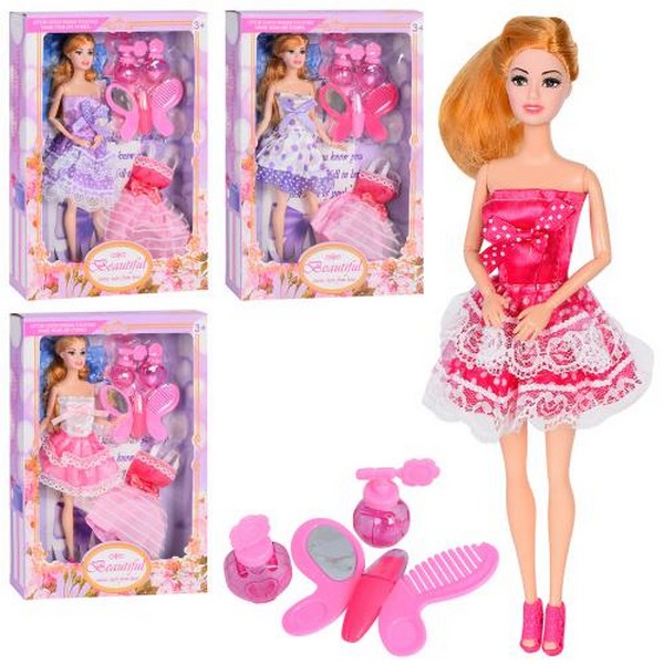 Лялька 2023-1001-4-5 (60шт) 29см, шарнірна, аксесуари, 3види, в кор-ці, 23-33-5см (шт.)