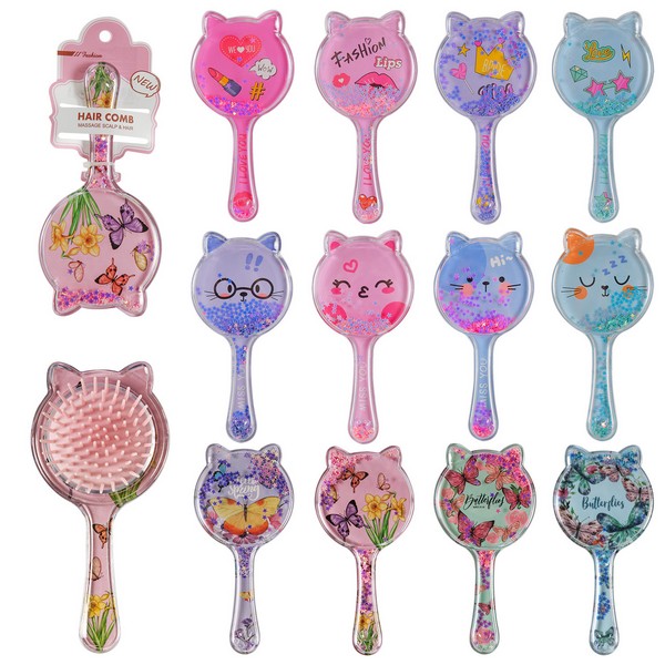 Гребінець арт. H2081 (360шт/15) з блискітками, 16*8см мікс видів (шт.)