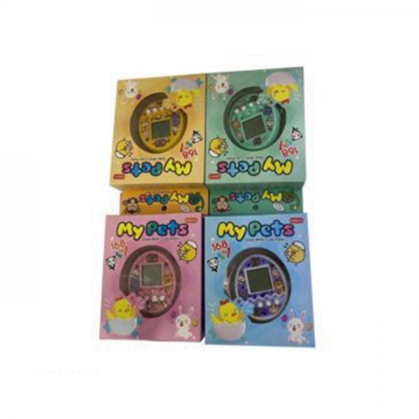 Гра 675 (144шт) тамагочі, 6,5-5,5-2,5см, звук, брелок, 4 види, на бат(табл), в кор-ці, 10-15-3,5см (шт.)