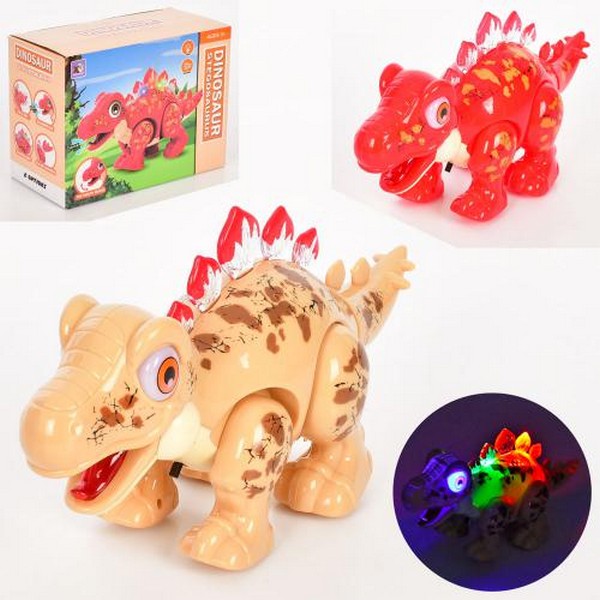 Динозавр 3366 (36шт) 26см, ходить, звук, світло, 2 кольори, на бат-ці, в кор-ці, 20-14,5-9,5см (шт.)