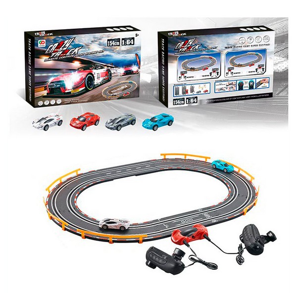 Трек 9018D (12шт) пульт 2шт (механіч, на шнурі), 154см, 1:64, машини 2шт 7см, в кор-ці, 38,5-26-4,5с (шт.)