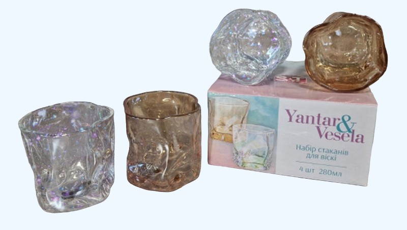767-15(1) Набір стаканів для віскі 4шт 260мл YANTAR&VESELA 767-15(1) (шт.)