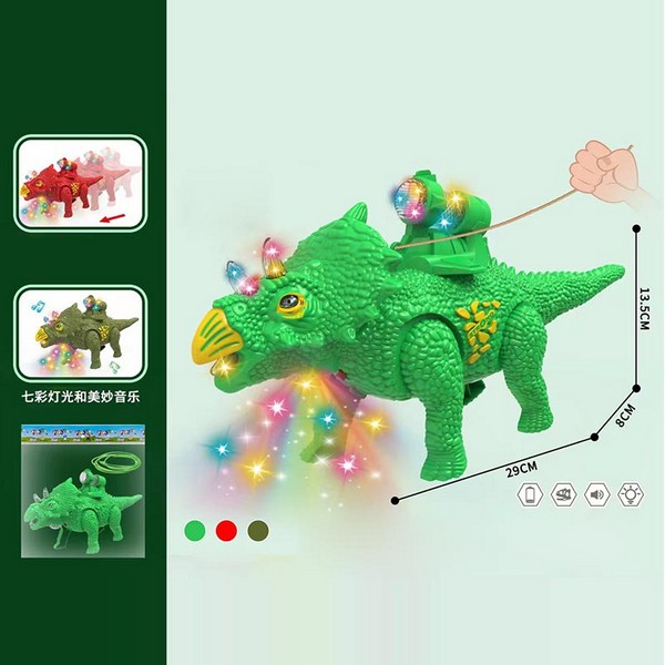 Тварина муз. арт. 5966 (180шт/2) Динозавр, 3 кольори мікс, світ., пакет. 29*8,5*13,5см (шт.)
