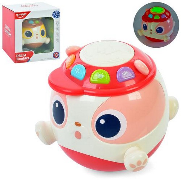 Гра HE0543-0544 (36шт) неваляшка,11,5-11,5см, музика, звук,світло, барабан, регулятор гучності, 2 ко (шт.)