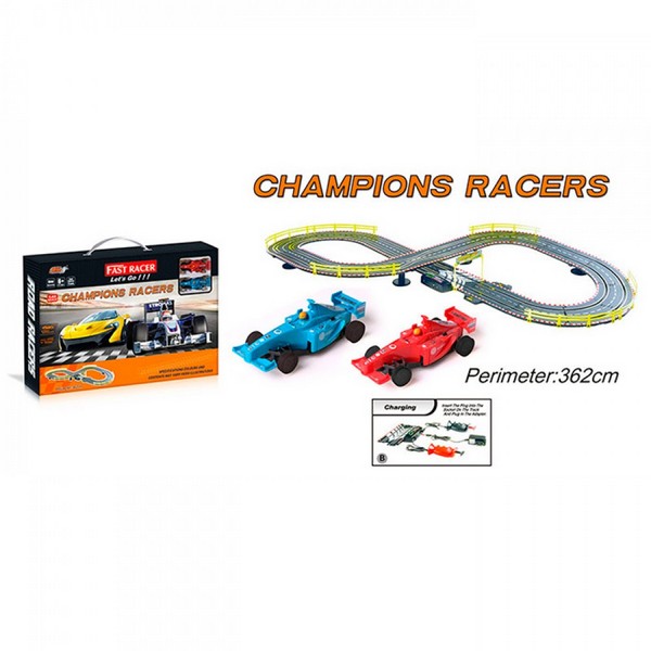 Трек 6604-B (8шт) 362см, д/у (на шнурі), машинка 2шт, в кор-ці, 55,5-36-5,5см (шт.)