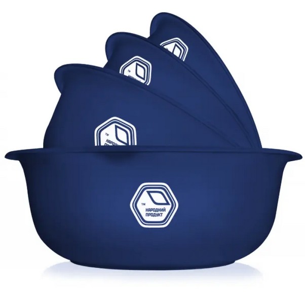 74і Набір мисок 0,7 л+1,5 л+2,0 л+3,0 л (Індиго) (шт.)