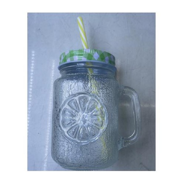 Чашка-банка з кришкою, що закручується і трубочкою "Fruit" 450мл R93374 (48шт) (шт.)