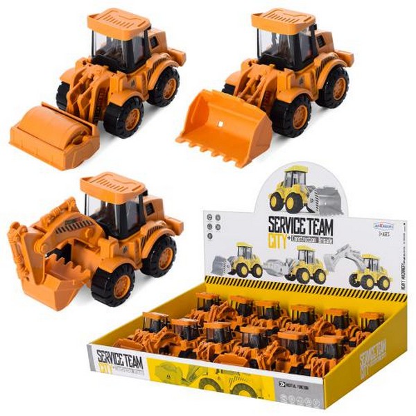 Будтехніка JKL-808 (120шт) інер-я,13,5 см,рухомі деталі (тріскачка), 12шт (3 види) в дисплеї,45-9-31 (шт.)