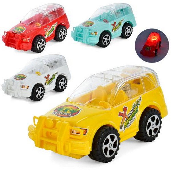 Машина 229A (144шт) 18см, на запуску, світло, 4 кольори, у пакеті, 15-22-7см (шт.)