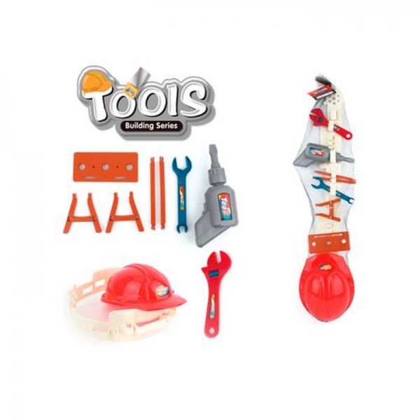 Набір iнструментів SY1A-11 (48шт) каска 22-17,5см, шуруповерт, ключі, ремень, в сітці, 80-17,5-9см (шт.)