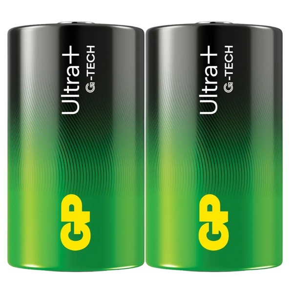 Батарейка GP Ultra Plus  Alkaline 1,5V (LR20) лужна 13AUP21-S2 пвх плівка 2 штуки в упаковці (шт.)