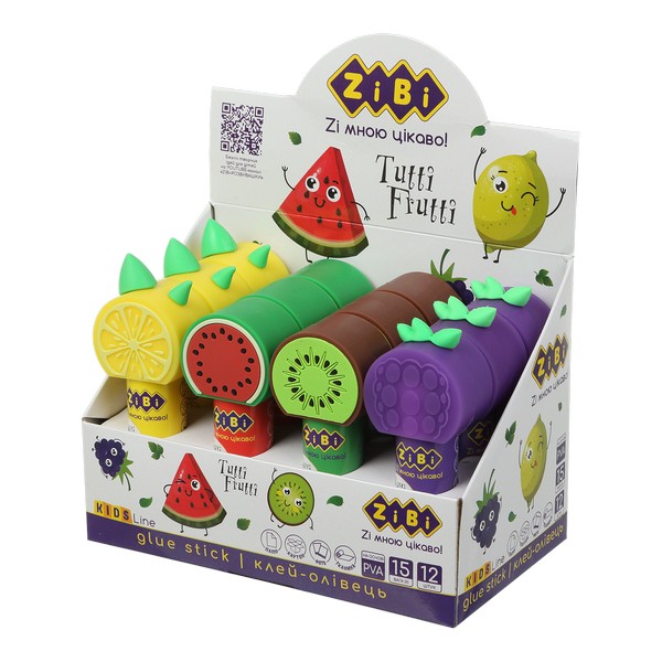 Клей-олівець TUTTI-FRUTTI, 15 г, PVA ZB.6301 (шт.)