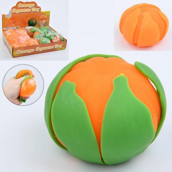 Іграшка MS 3744 (144шт) антистрес, апельсин, 6см, орбіз, 2кольори, в пакеті, 12шт в дисплеї (шт.)