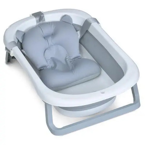 Ванночка ME 1151 PLUS Gray (1шт) дитяча, з термометром, вкладиш, силікон, складана 78,3*49,3*20,5, с (шт.)
