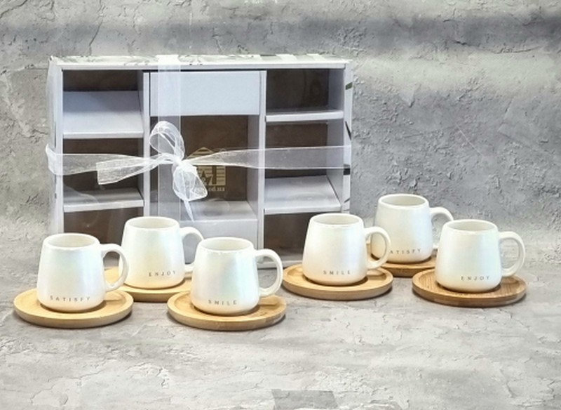 1547 Сервіз кавовий 12пр. (6 чашок та 6 блюдець бамбук) Гламур 90 мл 1547 (шт.)