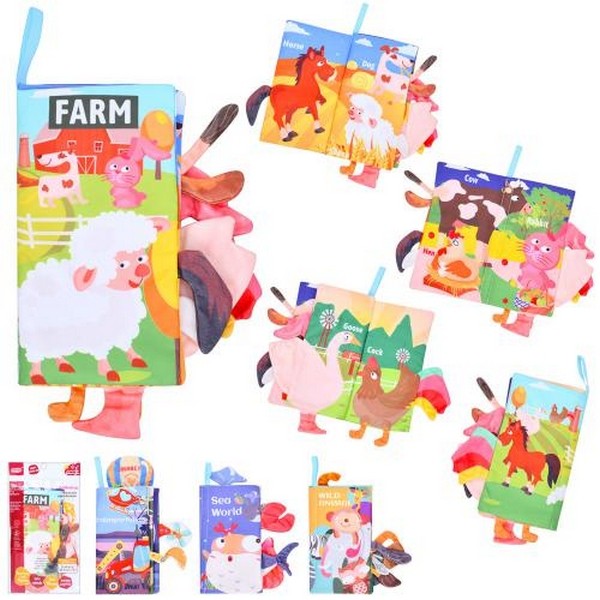 Книжка  668-230 (60шт) 21-11см, підвіска, пискавка, шурхалка, слова англ, 4 види, у пакеті, 17-30-2с (шт.)