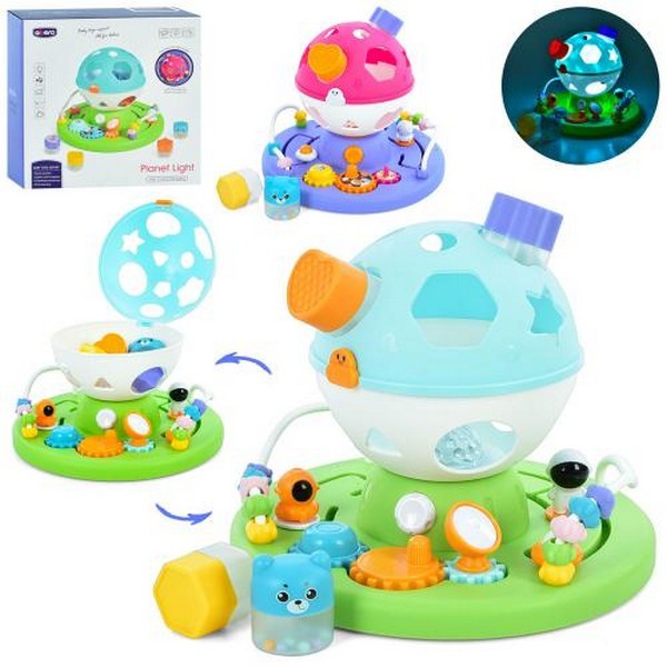 Гра QX-91215E (24шт) куля на підставці, в19-ш25см, музика, світло,  шестерні, сортер, фігури 4шт (бр (шт.)