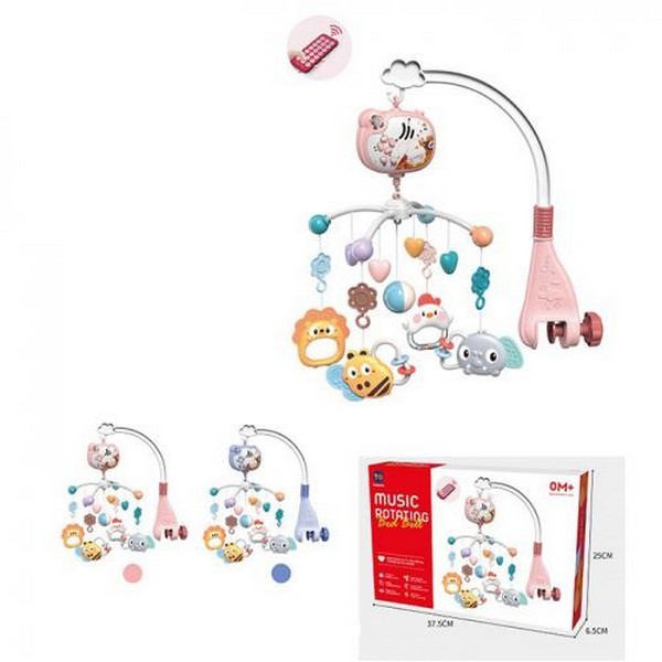 Карусель на кроватку RT668-15 (12шт) д/к(ІЧ), підвіски (брязкальце, прорізувач), музика, звук(англ), (шт.)